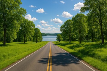 Fototapeta premium Path surrounded by greenery and lush foliage
