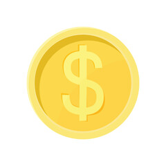 Simple Dollar Coin Illustration Concept