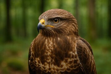 Obraz premium Close-up of a majestic bird of prey with rounded wings