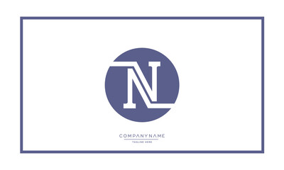 Alphabet letters N or NN logo monogram