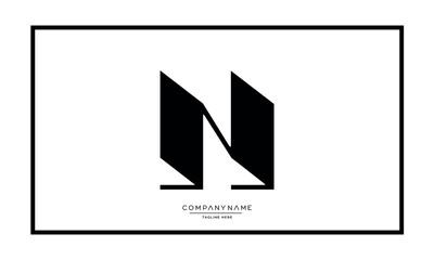 Alphabet letters N or NN logo monogram