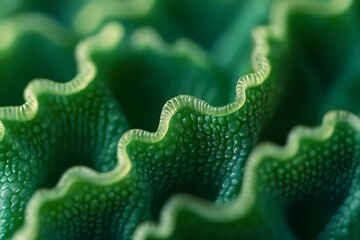 Obraz premium A detailed close-up of vibrant bright green succulent leaves, showcasing their intricate shapes, textures, and natural structures in sharp focus and vivid detail.