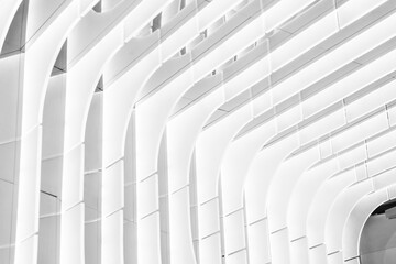 The structure of the airport lobby