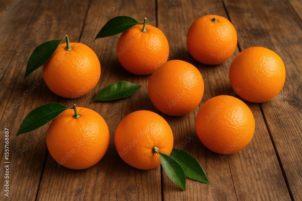 Poster fresh citrus fruits displayed on a wooden surface in a rustic setting