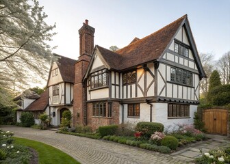 A traditional Tudor-style house