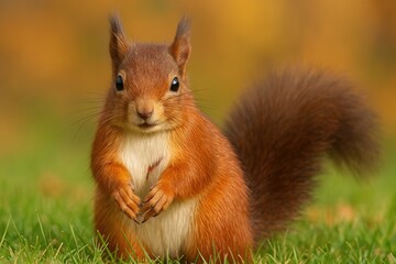 Obraz premium Captive breeding of red squirrels at the British Wildlife Centre (Sciurus vulgaris)