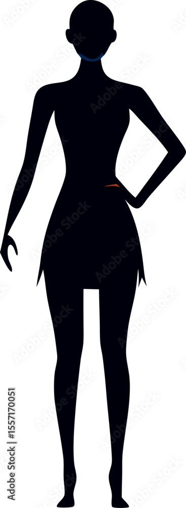 Aufkleber colourful vector of a model silhouette with multi-coloured geometric background with white backgroun