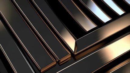 Abstract motion background featuring metallic rectangles sliding and shimmering under light, creating modern and futuristic backdrop - Powered by Adobe