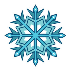 Snowflake icon isolated on a white background. Vector illustration
