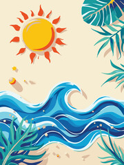 sun and sea vector