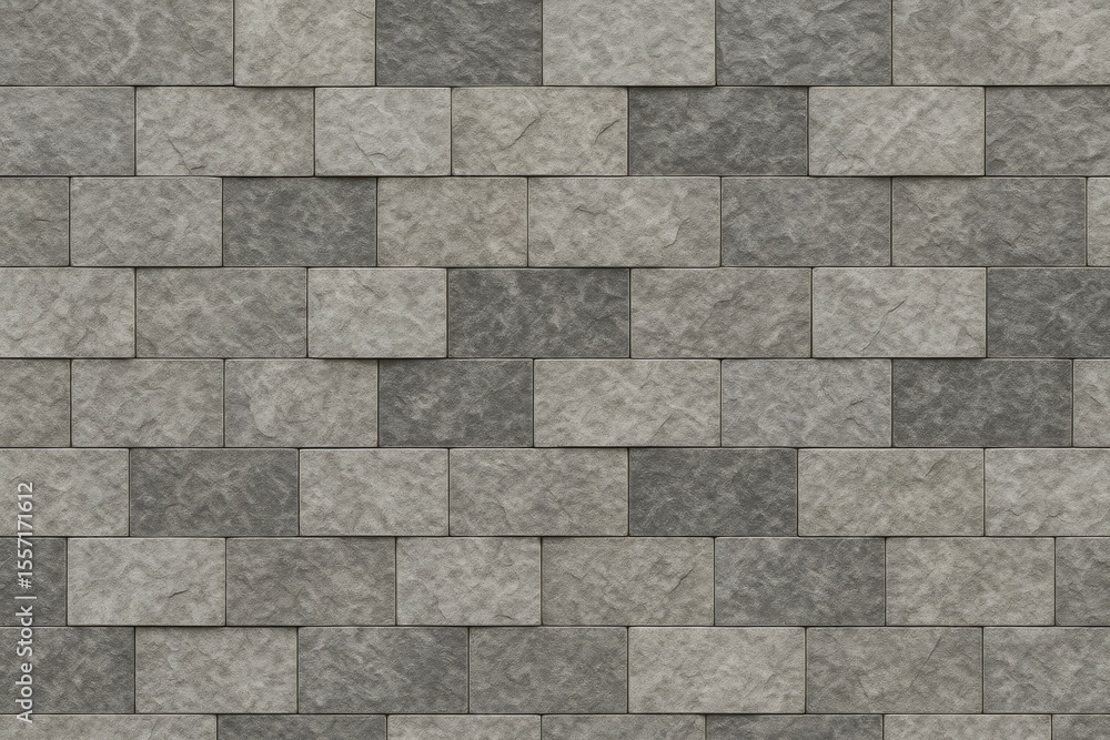 Poster Texture of grey stone wall tiles with intricate wall pattern design and abstract backdrop