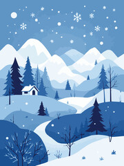 winter landscape with trees