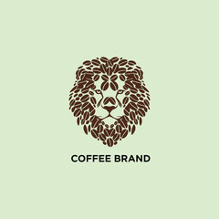 vector illustration of an lion logo with coffee icon