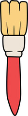 Flat paintbrush with red handle illustration