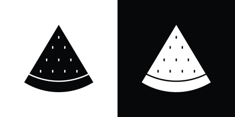 Fototapeta premium Watermelon slice icon. Black Silhouette. Graphic illustration.