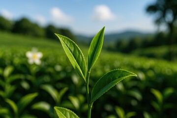 Detailed shot of a leaf tea during daylight hours