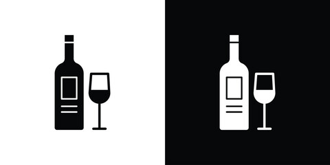 Vodka icon. Black Silhouette. Graphic illustration.