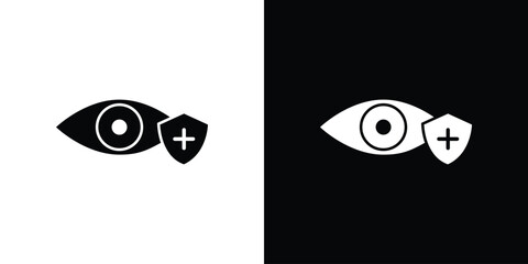 Vision insurance icon. Black Silhouette. Graphic illustration.