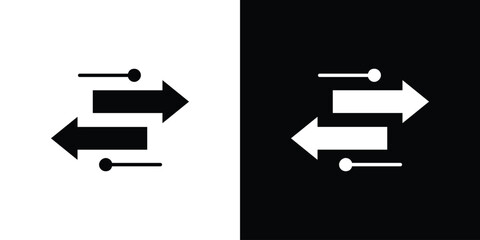 Transfer icon. Black Silhouette. Graphic illustration.