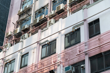 Facade of the old apartment building