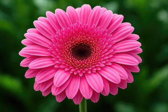 Detailed view of a vibrant pink gerbera in full bloom