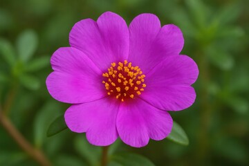 Obraz premium Detailed view of a vibrant purple Portulaca Oleracea blossom