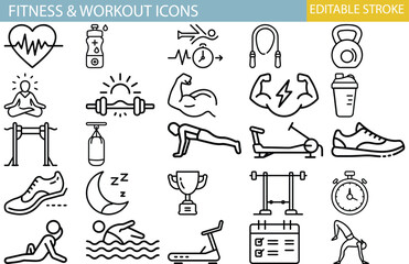 Stay Fit with Editable Fitness & Workout Vector Icons