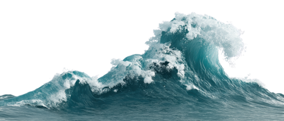 Dynamic ocean wave crashing on the shore.