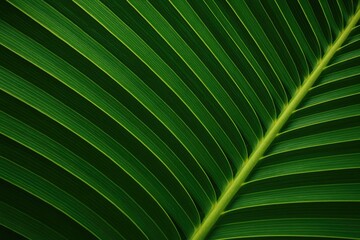 Detailed view of a tropical palm leaf