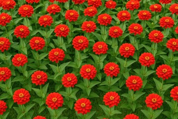 Crimson Blossom in a Lush Garden