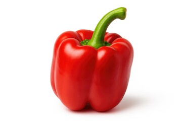 Red bell pepper isolated on white background with clipping path