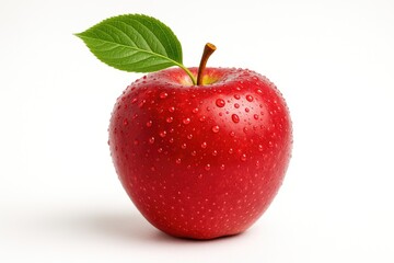 Red apple with a leaf illustration