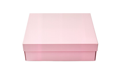 Pink gift box with lid on a plain background, isolated, transparent background, no background  