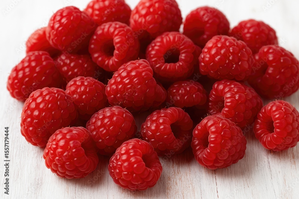 Poster close-up of raspberry macro photography