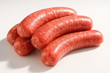Uncooked pork sausages prepared for grilling