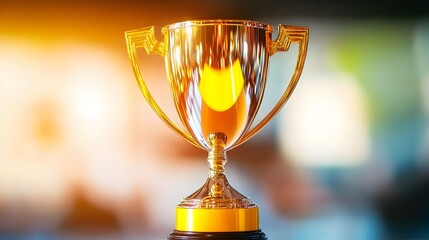 Golden trophy victory celebration award background