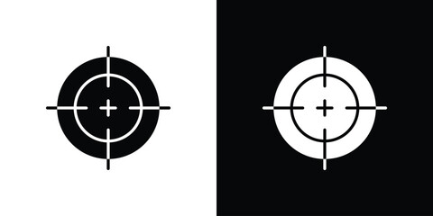 Gun target icon. Black Silhouette. Graphic illustration.