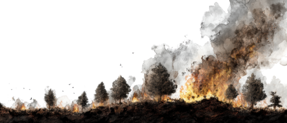 Impact of fire on forest ecosystem.