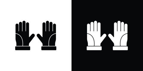 Fototapeta premium Gloves icon. Black Silhouette. Graphic illustration.