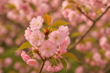 Obraz premium Intimate view of cherry blossom petals during springtime