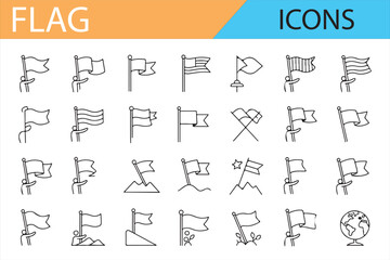 Simple Flag Icons for Global Locations and Event Celebrations

