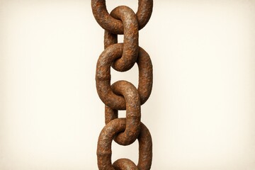Obraz premium Isolated rusty chain against a white backdrop