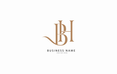 BH, HB, Initial monogram letter alphabet logo