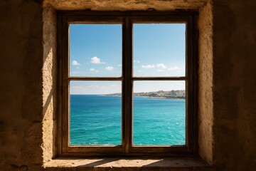 Gazing through an antique windowpane