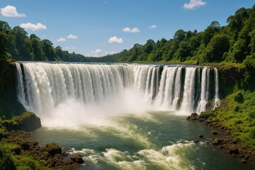 Southern Laos' Majestic Waterfall Scene