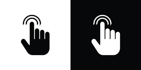 Fototapeta premium Finger control icon. Black Silhouette. Graphic illustration.