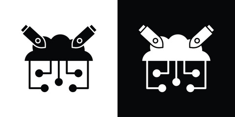 DOS icon. Black Silhouette. Graphic illustration.