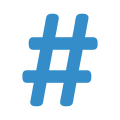 Fototapeta premium Classic Solid Blue Hashtag Symbol Flat Design Vector Illustration - Social Media Trending Graphic