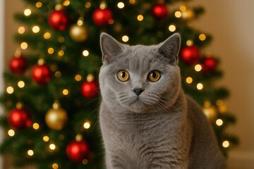Festive British Shorthair feline celebration