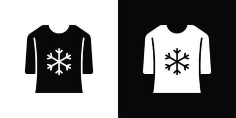 Christmas sweater icon. Black Silhouette. Graphic illustration.